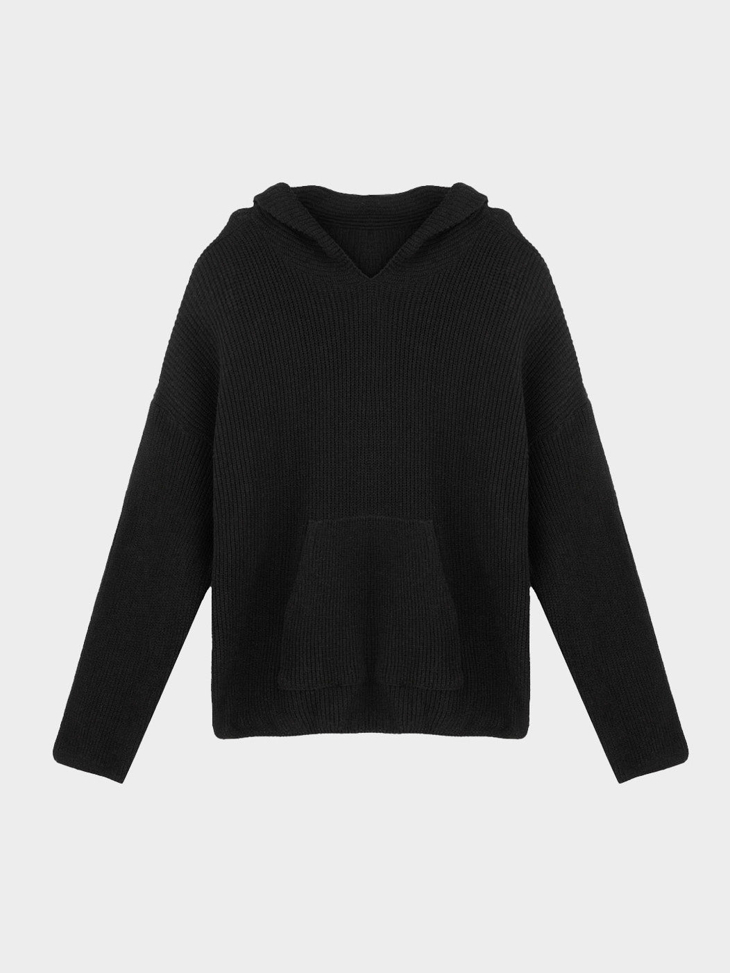 Knit Black Hoodie